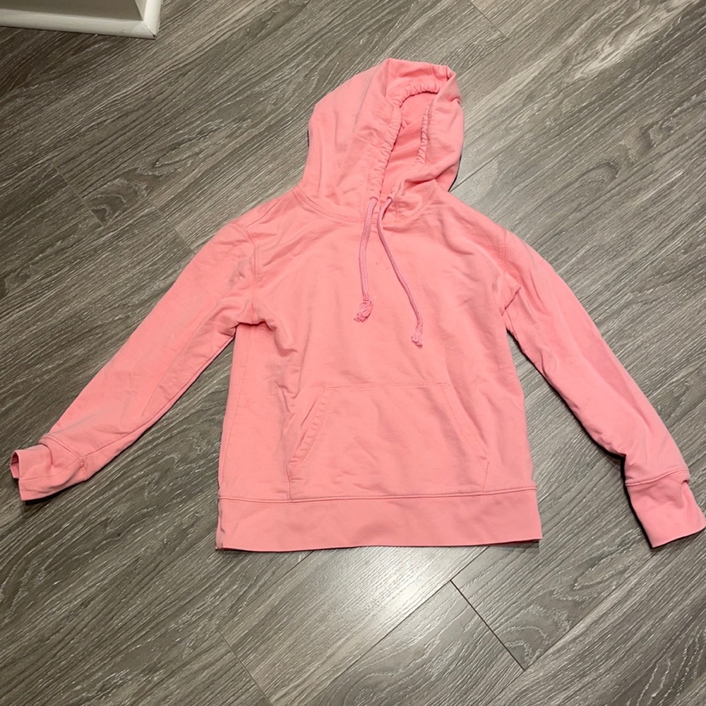 J.Crew pink pullover hooded sweatshirt